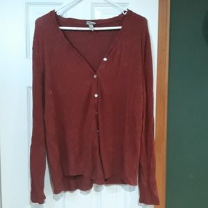 Brick Cardigan Style Button Up Sweater